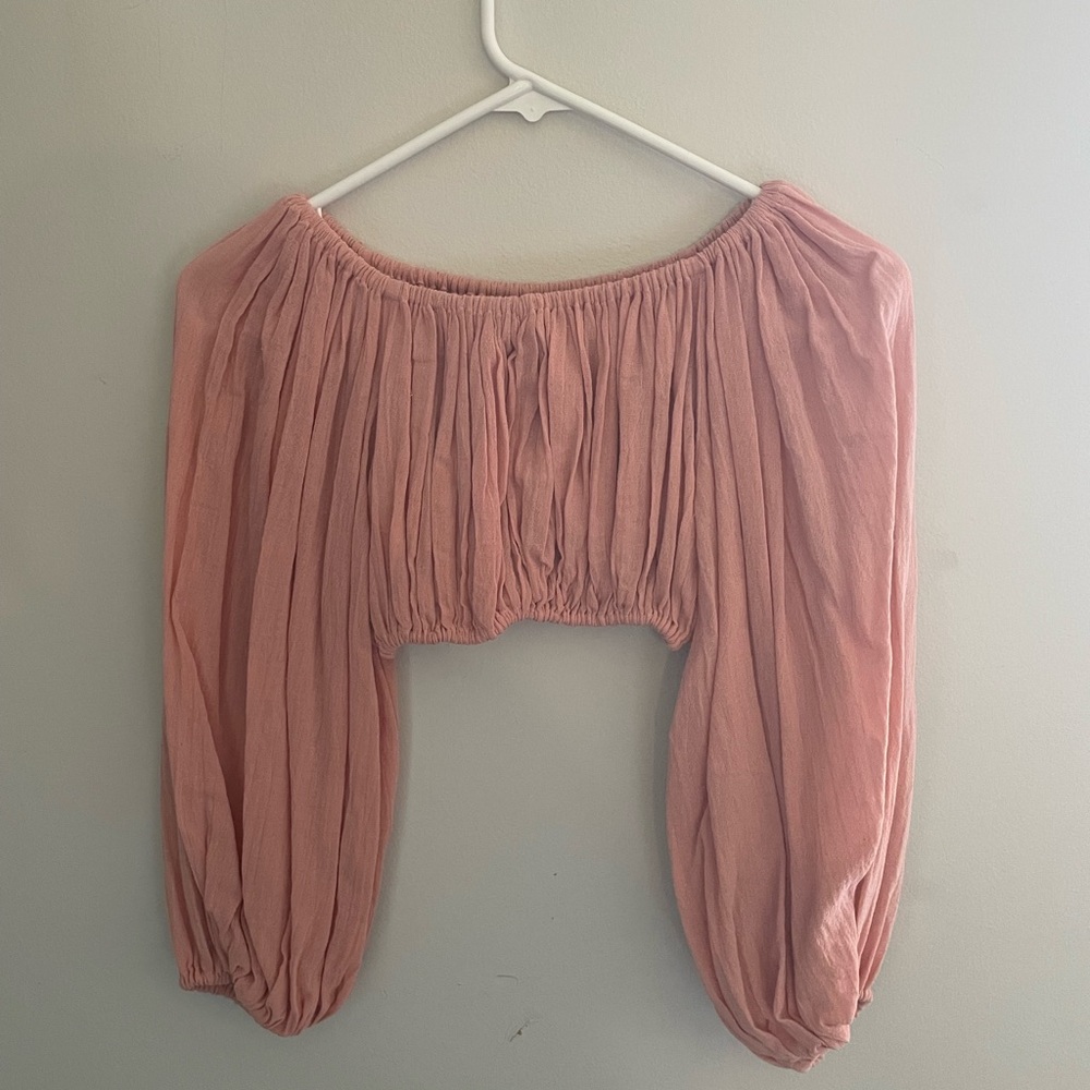 Savannah Marrow the Label Cropped Blush Rose Blouse